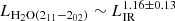 $ L_\mathrm{H_2O(2_{11}-2_{02})} \sim L_{\mathrm{IR}}^{1.16\pm0.13} $
