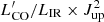 $ L^\prime_{\rm CO}/L_{\rm IR}\times J_{\rm up}^2 $