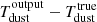 $ T_{\mathrm{dust}}^{\mathrm{output}} - T_{\mathrm{dust}}^{\mathrm{true}} $