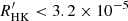 $ R_{\mathrm{HK}}^\prime < 3.2\times10^{-5} $
