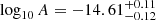 $ \log_{10}A=-14.61_{-0.12}^{+0.11} $
