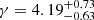 $ \gamma = 4.19_{-0.63}^{+0.73} $