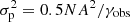 $ \sigma_{\rm p}^2 = 0.5NA^2 / \gamma_{\rm obs} $