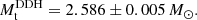 $$ \begin{aligned} M^\mathrm{DDH}_{\rm t} = 2.586\pm 0.005\,M_\odot . \end{aligned} $$