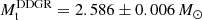 $$ \begin{aligned} M^\mathrm{DDGR}_{\rm t} = 2.586\pm 0.006\,M_\odot \end{aligned} $$