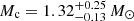 $ M_{\mathrm{c}}=1.32^{+0.25}_{-0.13}\,M_\odot $