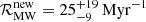 $$ \begin{aligned} \mathcal{R} _{\rm MW}^\mathrm{new}=25^{+19}_{-9}\,\mathrm{Myr}^{-1} \end{aligned} $$