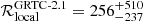 $ \mathcal{R}_{\mathrm{local}}^\mathrm{GRTC\text{-}2.1}=256^{+510}_{-237} $