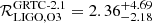$ \mathcal{R}_{\mathrm{LIGO,O3}}^\mathrm{GRTC\text{-}2.1}=2.36^{+4.69}_{-2.18} $
