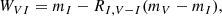 $$ \begin{aligned} W_{VI} = m_{I} - R_{I,V-I}(m_V - m_I),\end{aligned} $$