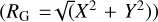 $\left( {{R_{\rm{G}}} = \surd \left( {{X^2} + {Y^2}} \right)} \right)$