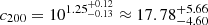 $ c_{200} = 10^{1.25^{+0.12}_{-0.13}} \approx 17.78^{+5.66}_{-4.60} $