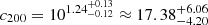 $ c_{200} = 10^{1.24^{+0.13}_{-0.12}} \approx 17.38^{+6.06}_{-4.20} $