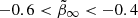 $ -0.6 < \tilde{\beta}_\infty < -0.4 $