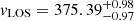 $ v_{\mathrm{LOS}} = 375.39^{+0.98}_{-0.97} $