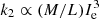 $ k_2 \propto (M/L) I_{\rm e}^3 $