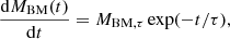 $$ \begin{aligned} \frac{\mathrm{d}M_{\rm BM}(t)}{\mathrm{d}t} = {{M}}_{\mathrm{BM},\tau }\exp (-t/\tau ), \end{aligned} $$