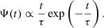 $$ \begin{aligned} \Psi (t) \propto \frac{t}{\tau }\exp \left(-\frac{t}{\tau }\right). \end{aligned} $$