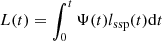 $ L(t) = \int_0^{t} \Psi(t) l_{\rm ssp}(t) {\rm d}t $
