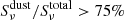 $ S_{\nu}^{\mathrm{dust}}/S_{\nu}^{\mathrm{total}} > 75\% $