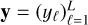 ${\bf{y}} = \left( {{y_\ell }} \right)_\ell ^L = 1$