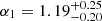 $ \alpha_1 = 1.19^{+0.25}_{-0.20} $