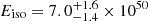 $ E_{\mathrm{iso}} = 7.0^{+1.6}_{-1.4}\times 10^{50} $