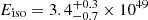 $ E_{\mathrm{iso}} = 3.4^{+0.3}_{-0.7}\times 10^{49} $