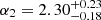 $ \alpha_2 = 2.30^{+0.23}_{-0.18} $