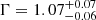 $ \Gamma = 1.07^{+0.07}_{-0.06} $