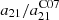 $ a_{21}/a_{21}^{\mathrm{C07}} $