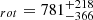 $ _{rot}=781^{+218}_{-366} $