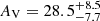 $ A_{\mathrm{V}} = 28.5_{-7.7}^{+8.5} $