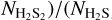 ${{\left( {{N_{{{\rm{H}}_2}{{\rm{S}}_2}}}} \right)} \mathord{\left/ {\vphantom {{\left( {{N_{{{\rm{H}}_2}{{\rm{S}}_2}}}} \right)} {\left( {{N_{{{\rm{H}}_2}{\rm{S}}}}} \right)}}} \right. \kern-\nulldelimiterspace} {\left( {{N_{{{\rm{H}}_2}{\rm{S}}}}} \right)}}$
