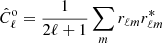 $ \hat{C}^{\mathrm{o}}_{\ell} = \frac{1}{2\ell+1}\sum_m r_{\ell m}r^*_{\ell m} $