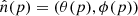 $ \hat{n}(p) = (\theta(p), \phi(p)) $