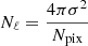 $ {N_{\ell} = \frac{4\pi\sigma^2}{N_{\mathrm{pix}}}} $