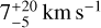 $7_{ - 5}^{ + 20}\,{\rm{km}}\,{{\rm{s}}^{ - 1}}$