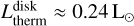 $L_{{\rm{therm}}}^{{\rm{disk}}} \approx 0.24\,{{\rm{L}}_ \odot }$