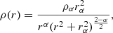 $$ \begin{aligned} \rho (r)=\frac{\rho _\alpha r_\alpha ^2}{r^{\alpha }(r^2+r_\alpha ^2)^{\frac{2-\alpha }{2}}}, \end{aligned} $$