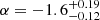 $ \alpha=-1.6^{+0.19}_{-0.12} $