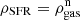 $ \rho_{\mathrm{SFR}} = \rho_{\mathrm{gas}}^{\mathrm{n}} $