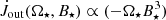 $ \dot{J}_{\mathrm{out}}(\Omega_\star, B_\star)\propto(-\Omega_\star B_\star^3) $