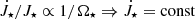 $ \dot{J}_\star/J_\star\propto 1/\Omega_\star\Rightarrow\dot{J}_\star=\mathrm{const} $