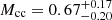$ M_{\mathrm{cc}} =0.67^{+0.17}_{-0.20} $