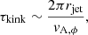 $$ \begin{aligned} \tau _{\rm kink} \sim \frac{2\pi r_{\rm jet}}{v_{\rm A,\phi }}, \end{aligned} $$