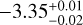 $ - 3.35_{ - 0.02}^{ + 0.01}$