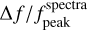 ${{{\rm{\Delta }}f} \mathord{\left/ {\vphantom {{{\rm{\Delta }}f} {f_{{\rm{peak}}}^{{\rm{spectra}}}}}} \right. \kern-\nulldelimiterspace} {f_{{\rm{peak}}}^{{\rm{spectra}}}}}$