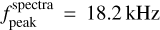 $f_{{\rm{peak}}}^{{\rm{spectra}}} = 18.2\,{\rm{kHz}}$