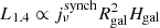 $ L_{1.4}\propto j_\nu^\mathrm{synch} R_\mathrm{gal}^2 H_\mathrm{gal} $